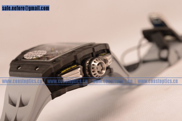1:1 Clone Richard Mille RM11-03 Carbon Fiber Miyota 6T51 Automatic Skeleton Dial Grey Rubber Strap (KV)